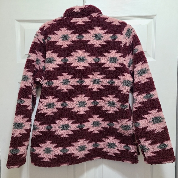 Orvis Sherpa Snow River 1/4‎ Zip Pullover sherpa Sangria Pink Size Large - Picture 2 of 12